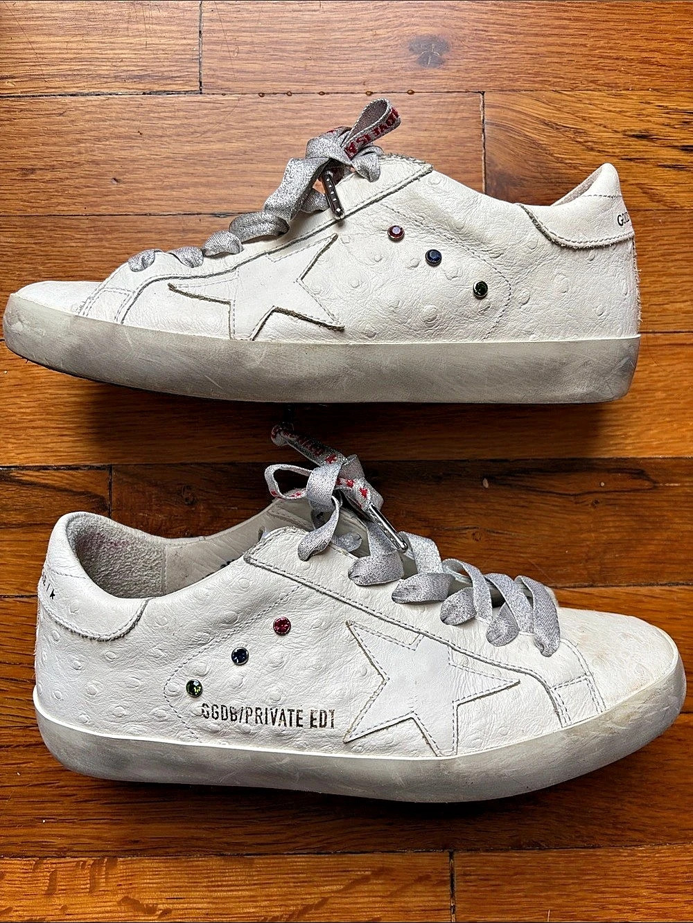 Golden Goose Ostrich Super-Star Sneakers White EU 36